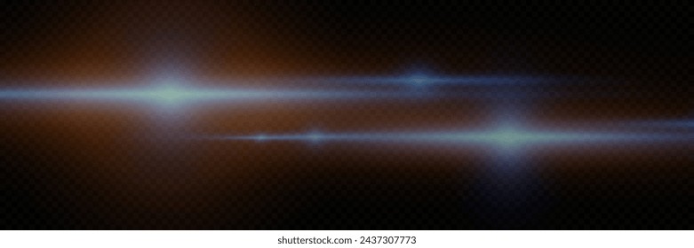 Efecto de luz elegante abstracto sobre fondo transparente. Línea de neón brillante. Un destello de luz y brillo.