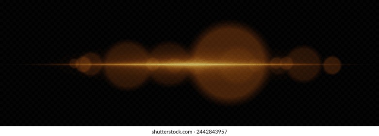 Abstract stylish light effect on transparent background. Glowing glare. Flash Light. Vector illustration. EPS 10