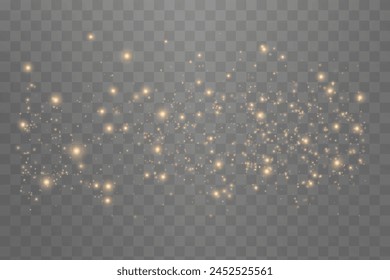 Abstract stylish light effect on a black background. Gold glowing neon line. Golden luminous dust and glares. Flash Light. luminous trail. Vector illustration. EPS 10