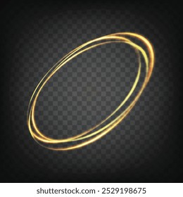 Abstractas efecto de luz con estilo sobre fondo negro Línea de neón brillante de oro