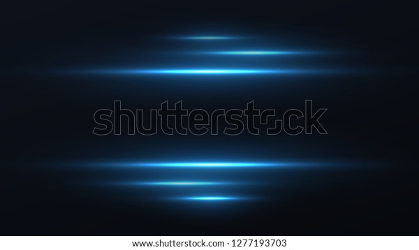 黒い背景に抽象的なスタイリッシュなライトエフェクト 青く輝くネオンライン 輝く道 ベクターイラスト 減光レベル ベクター画像 のベクター画像素材 ロイヤリティフリー