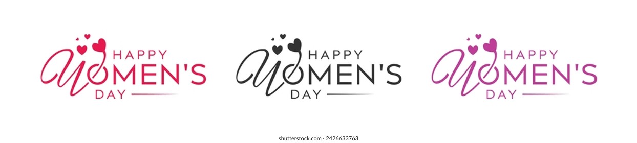 Abstract stylish and modern happy women's day logo, happy women's day, love logo design