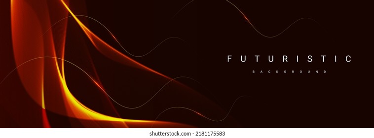 Resumen de diseño de diseño de tecnología de línea naranja elegante