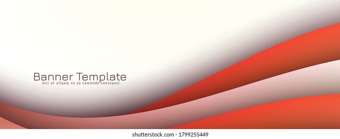 Pancarta de diseño elegante de ondas rojas