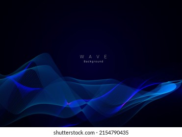 Abstract stylish smooth dynamic wave background vector