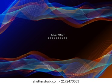 Abstract stylish smooth dynamic wave background vector