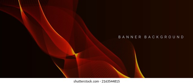 Resumen Banner elegante de ondas dinámicas rojas lisas 