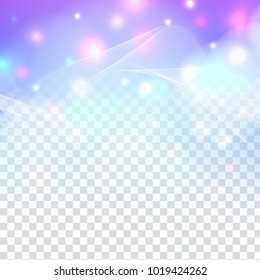 Abstract stylish sparkling glitter design on transparent background