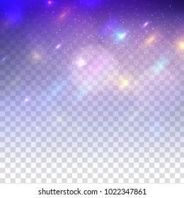 Abstract stylish sparkling glitter design on transparent background