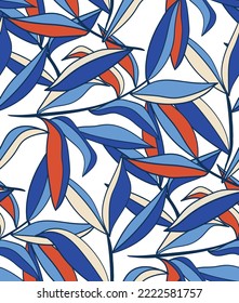 Resumen Vector de estilo deja colores de moda de moda de moda a la moda Perfecto para la impresión de tela de alamante o envolver papel Fondo natural