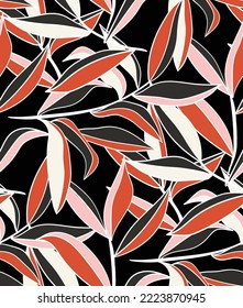 Resumen Vector de estilo deja colores de moda de moda de moda a la moda Perfecto para la impresión de tela de alamante o envolver papel Fondo natural