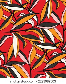 Resumen Vector de estilo deja colores de moda de moda de moda a la moda Perfecto para la impresión de tela de alamante o envolver papel Fondo natural