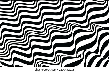 Abstract stylish wavy modern curved vector lines with optical illusion for many creative ideas