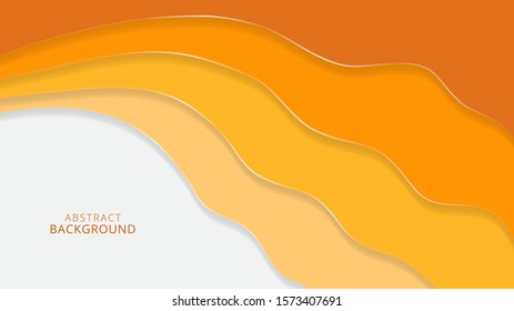 abstract stylish wavy shapes paper cut background. Abstract realistic papercut decoration textured with wavy layers and texture 3d effect pattern. 3d relief Vector cover illustration