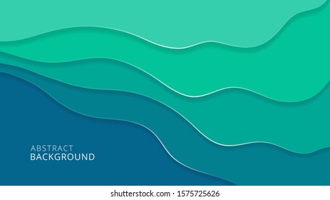 abstract stylish wavy shapes paper cut background. Abstract realistic papercut decoration textured with wavy layers and texture 3d effect pattern. 3d relief Vector cover illustration