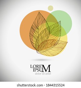 Abstract stylized autumn leaves. Logo design element. T-shirt print. Vector illustration