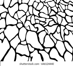 Abstract stylized background of cracked earth. Flat vector illustration