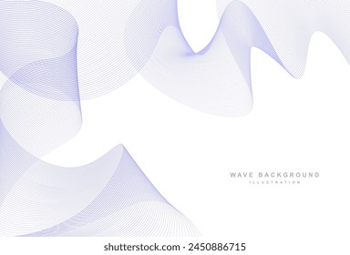 Abstract stylized blue line waves