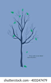 Abstract stylized blue tree for your design. Vector illustration.
