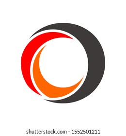 Abstract stylized circle, O letter logo template vector illustration