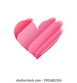 Resumen de diseño estilizado de color rosa para el corazón. Tarjeta de San Valentín. Ilustración vectorial.