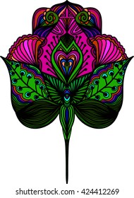 Abstract stylized colorful flower. Element for design. Vector illustration.