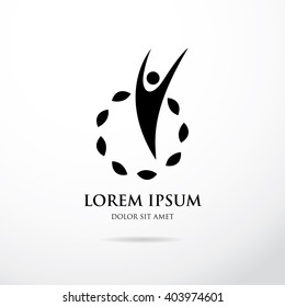 Abstract stylized figure of a man. Logo template design