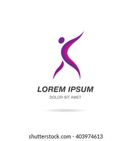Abstract stylized figure of a man. Logo template design