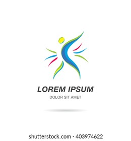 Abstract stylized figure of a man. Logo template design