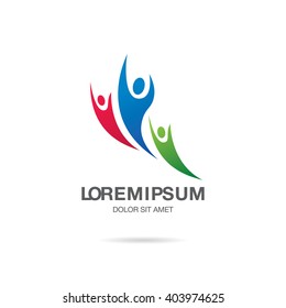 Abstract stylized figure of a man. Logo template design