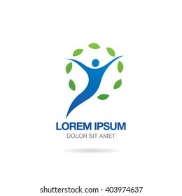 Abstract stylized figure of a man. Logo template design