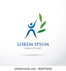 Abstract stylized figure of a man. Logo template design