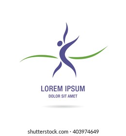Abstract stylized figure of a man. Logo template design