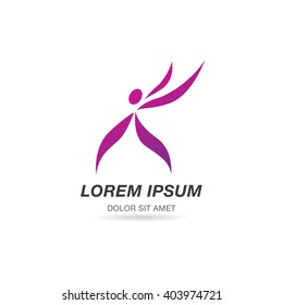 Abstract stylized figure of a man. Logo template design