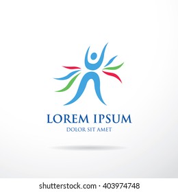 Abstract stylized figure of a man. Logo template design