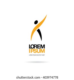 Abstract stylized figure of a man. Logo template design