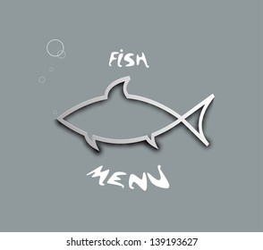 abstract stylized fish menu for restaurant background
