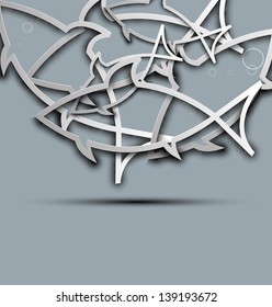 abstract stylized fish menu for restaurant background