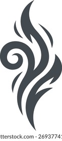 Marca decorativa de remolino de llama estilizada Abstractas