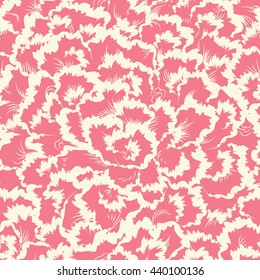Abstract stylized floral seamless pattern design, elegant and romantic repeating tiled vector background for web and print.