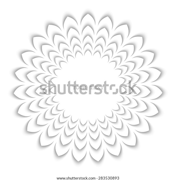 Abstract stylized frame as flower. White isolated
design element