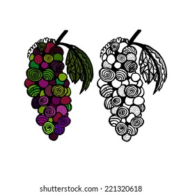 abstract stylized grapes. Vector 