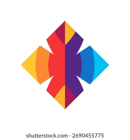 Abstract stylized graphic element for use in presentation templates and web design on a white background. Vector image.