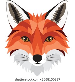 Abstract, stylized illustration of a Fox face