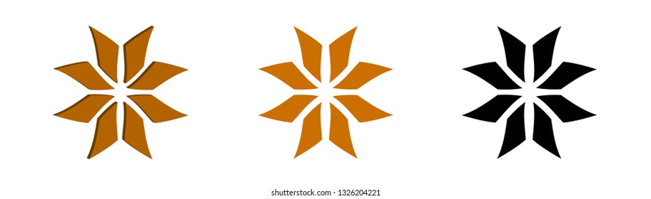 Abstract stylized maltese cross in different color.