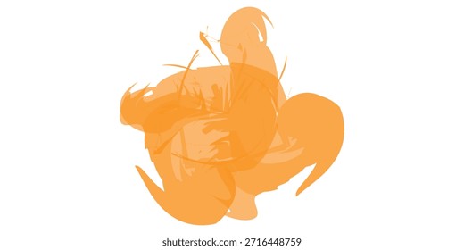 Eine abstrakte, stilisierte orangefarbene Form, die an die Form eines gekochten Hühnchens oder Vogels erinnert, möglicherweise an einen Thanksgiving-Truthahn.