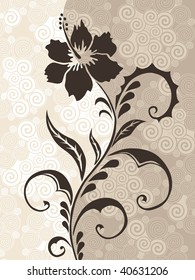 abstract stylized pattern background with natural floral pattern illustration