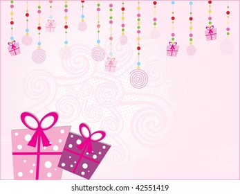 abstract stylized pattern background with set of gift box