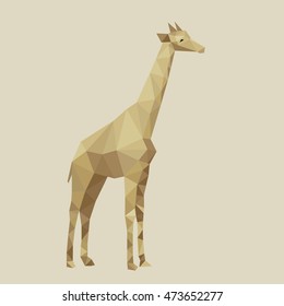 Abstract stylized polygons giraffe. Colorful vector illustration