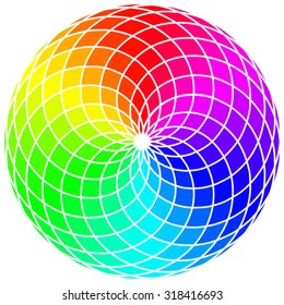 Abstract Stylized Rainbow Wheel